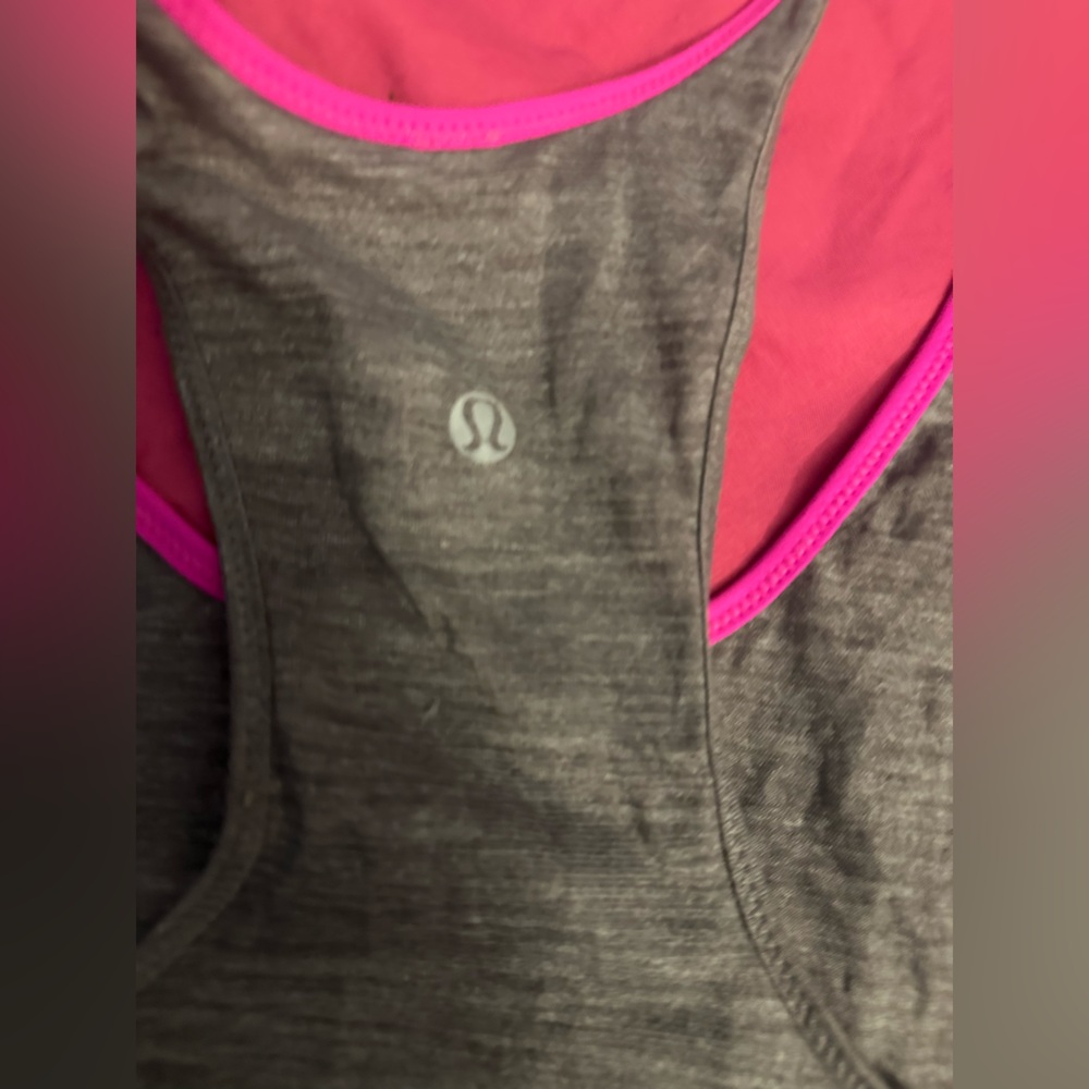 lululemon athletica Charcoal Tank with Magenta Trim - Picture 3 of 3